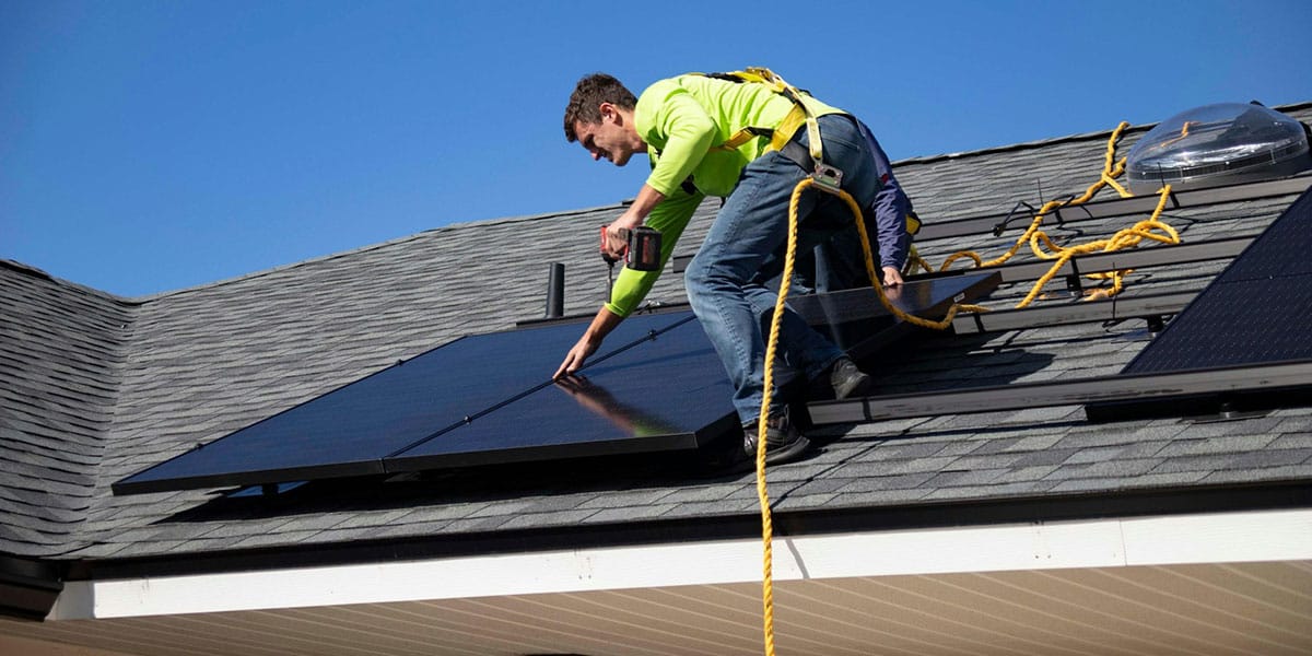 Professional solar panel installation on a BC rooftop, designed for long solar panel lifespan and reliable performance in local climate.