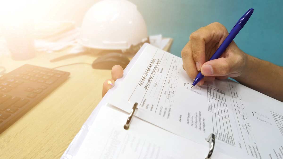 A professional holds a clipboard labeled "Homeowner Electrical Permit," highlighting the need for Electrical Operating Permits by Expert Electric.