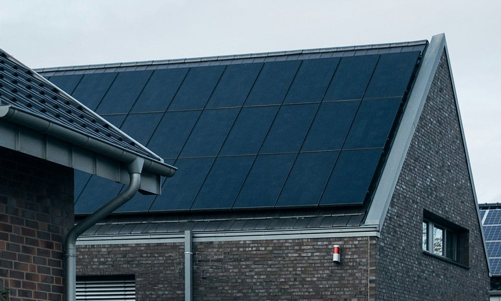 Home solar battery system storing solar energy for nighttime use and disaster preparedness.