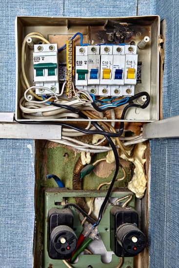 Fuse box with burnt circuit breaker panel.