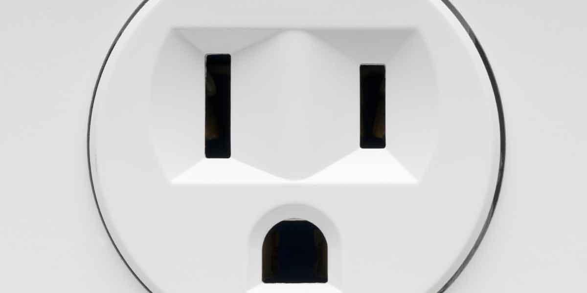 Close up of white electrical outlet
